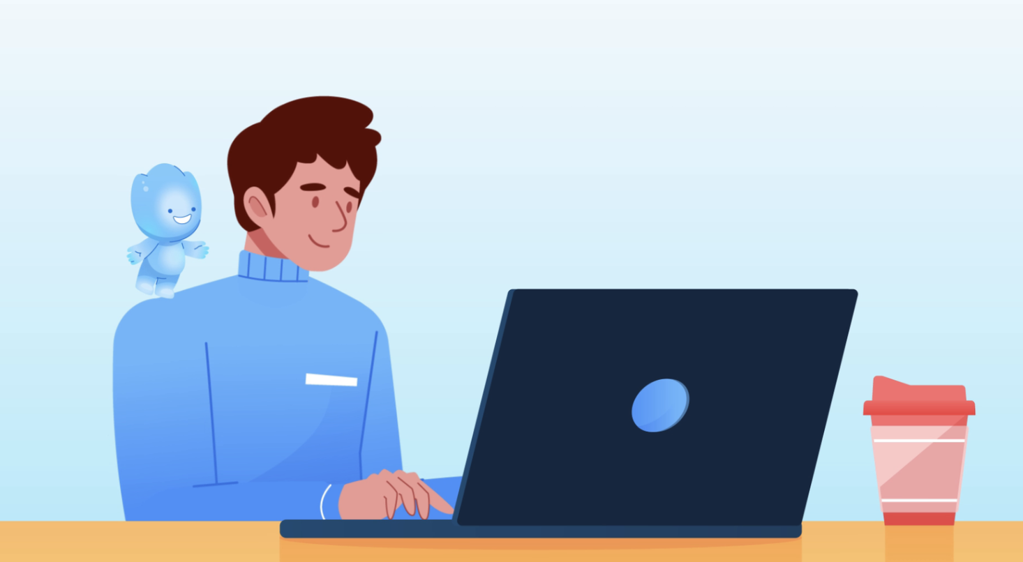 man using laptop